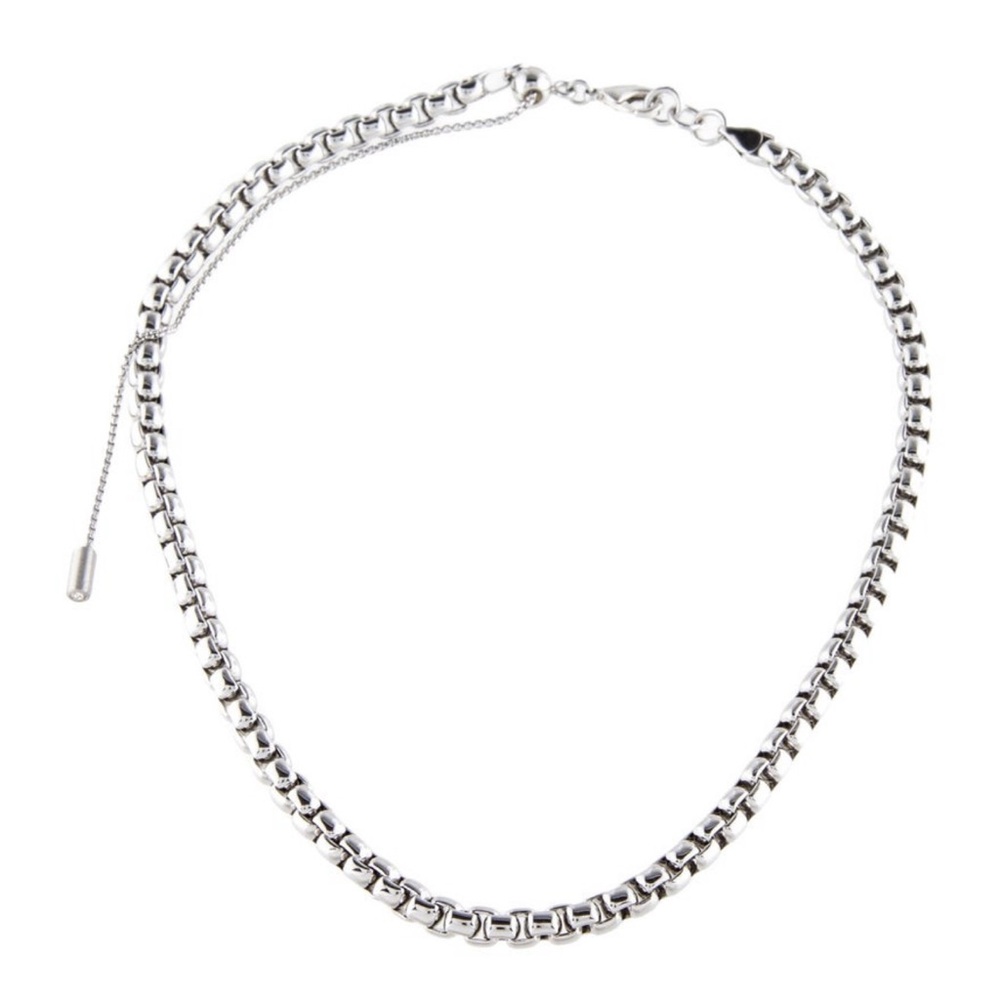 Chic Silver Box Chain Necklace